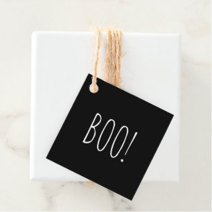 Etiquetas Para Recuerdos Boo blanco negro minimalista simple lindo Hallowee