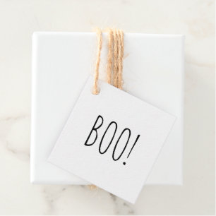 Etiquetas Para Recuerdos Boo blanco y negro minimalista simple Halloween