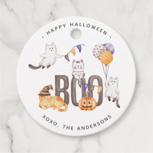 Etiquetas Para Recuerdos Boo Cute Kid's Ghosts Calabaza Feliz Halloween
