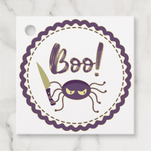 Etiquetas Para Recuerdos Boo divertido personaje de araña de Halloween mano
