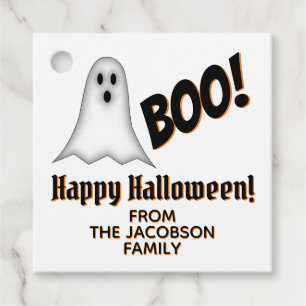 Etiquetas Para Recuerdos ¡Boo! Feliz Fantasma de Halloween