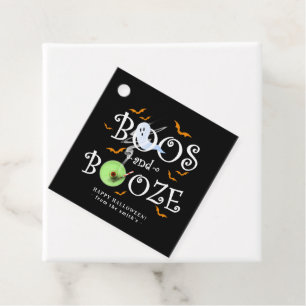 Etiquetas Para Recuerdos Boos negros y Naranjas y Booze Halloween