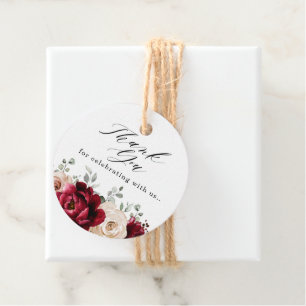 Etiquetas Para Recuerdos Borgoña Champagne Ivory Mauve Rosa Boda floral