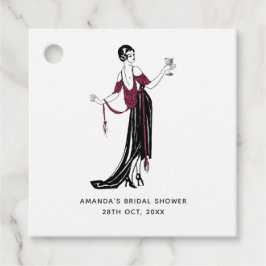 Etiquetas Para Recuerdos Borgoña y dorado con temática de vino de la época