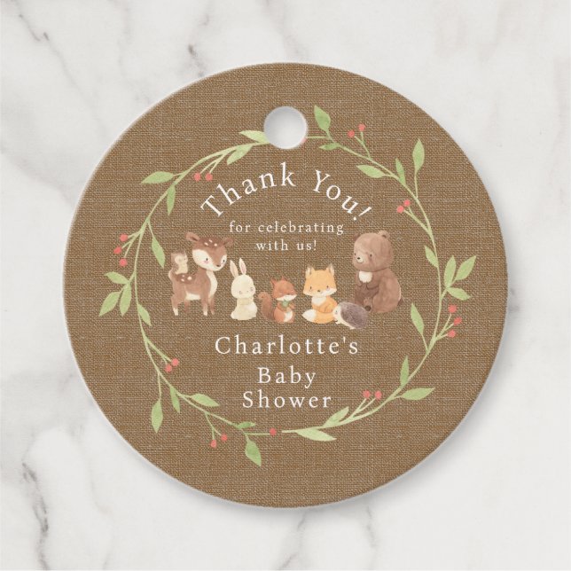 Etiquetas Para Recuerdos Bosque encantado Gracias (Anverso)