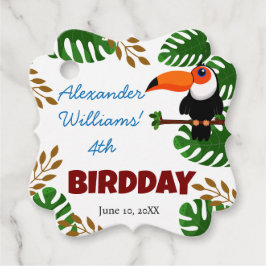 Etiquetas Para Recuerdos Bosque tropical Toucan fiesta de cumpleaños de Chi