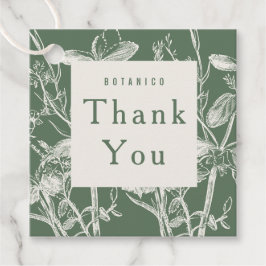 Etiquetas Para Recuerdos Botánica Dark Sage Cream Floral Moderno Gracias