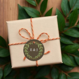 Etiquetas Para Recuerdos Botanical Wreath Earth Tone Wedding