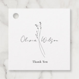 Etiquetas Para Recuerdos Botánico Minimalista Elegante Blanco