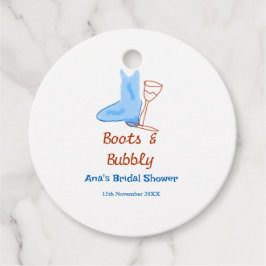 Etiquetas Para Recuerdos Botas y botella de champán burbujeante despedida d