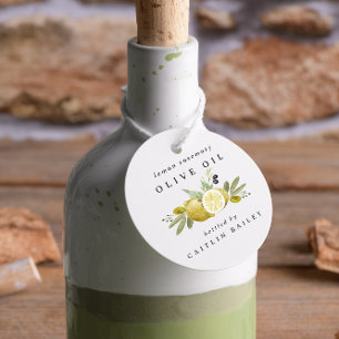 Etiquetas Para Recuerdos Botella de aceite de oliva con limón al agua perso