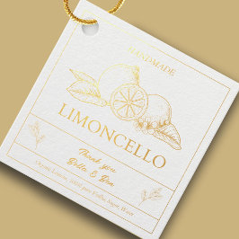 Etiquetas Para Recuerdos Botella de Limoncello, Boda de limón artesanal mod