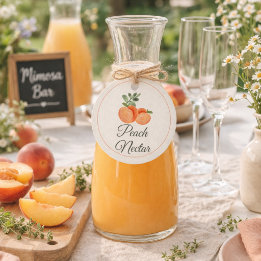 Etiquetas Para Recuerdos Botella de Mimosa de Néctar de Melocotón