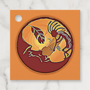 Etiquetas Para Recuerdos Botón de paisaje - Pluma de la luna de Kokopelli 1