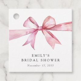 Etiquetas Para Recuerdos Bow rosado atando la ducha nupcial