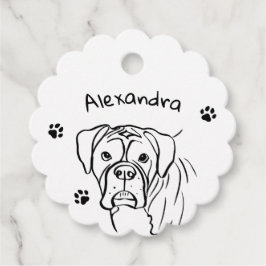 Etiquetas Para Recuerdos Boxer caprichoso: Arte de líneas de texto editable