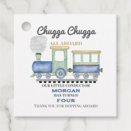 Etiquetas Para Recuerdos Boy's Any Age Birthday Blue Train Chugga Choo  