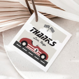 Etiquetas Para Recuerdos Boys Vintage Red Race Car Birday Party