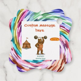 Etiquetas Para Recuerdos Brandon, circus strong-bear