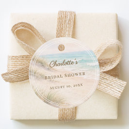 Etiquetas Para Recuerdos Bridal Shower beach coastal elegant DIY