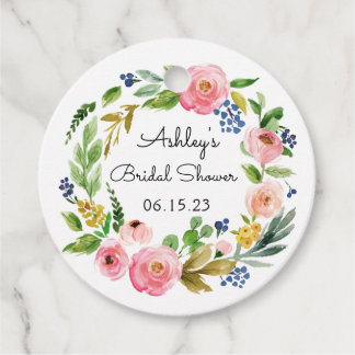 Etiquetas Para Recuerdos Bridal Shower Flower Tag Round Favft