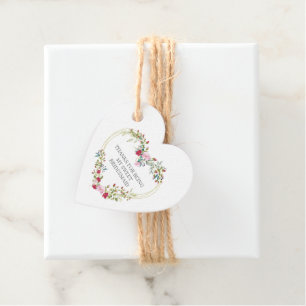 Etiquetas Para Recuerdos Bridesmaid Thank You Floral Heart Garland in Red