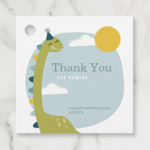 Etiquetas Para Recuerdos Brontosaurus Dinosaur Blue Sky Aniversario Gracias