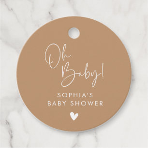 Etiquetas Para Recuerdos Brown Oh Baby Modern Boho Baby Shower