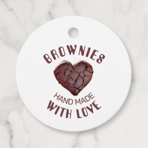 Etiquetas Para Recuerdos Brownies hechos a mano con amor