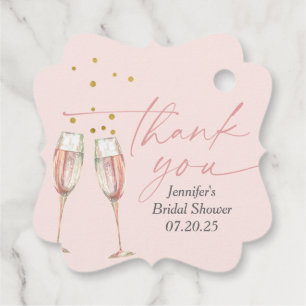 Etiquetas Para Recuerdos Brunéi y champán rosa burbujeante brunch