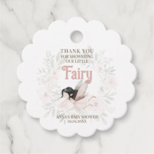 Etiquetas Para Recuerdos Brunette Fairy Baby Shower Gracias