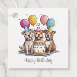 Etiquetas Para Recuerdos Bulldoges de cumpleaños felices