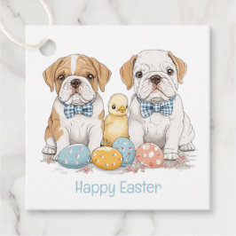 Etiquetas Para Recuerdos Bulldoges felices en inglés de Pascua