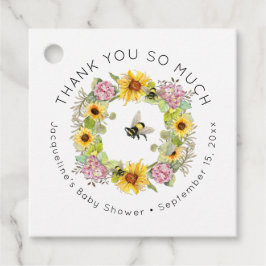 Etiquetas Para Recuerdos Bumble Bee Floral Sunflower Hydrangea Baby Shower