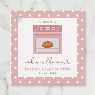 Etiquetas Para Recuerdos Bun In The Oven Pink Baby Girl Baby Shower
