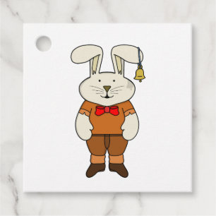 Etiquetas Para Recuerdos Bunny con una campana en el oído