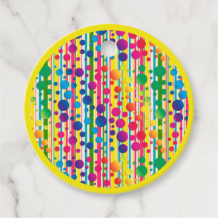 Etiquetas Para Recuerdos [Burbujas Beatnik] Punto Polka Retro Tirado Amaril