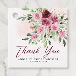 Etiquetas Para Recuerdos Burgundy Floral Despedida de Soltera