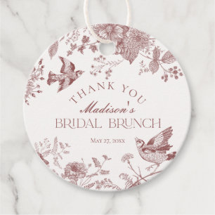 Etiquetas Para Recuerdos Burgundy Toile Jouy Vintage Floral Desayuno Nupcia
