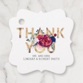 Etiquetas Para Recuerdos Burgundy y Rubor Pink Floral Gracias