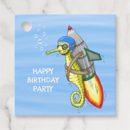Etiquetas Para Recuerdos Caballito de mar cohete cumpleaños