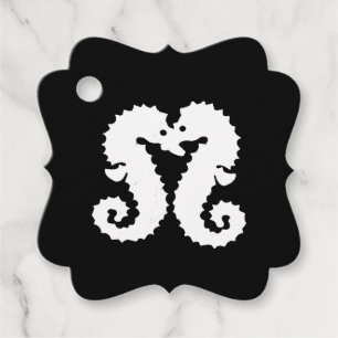 Etiquetas Para Recuerdos Caballitos de mar besándose agradecimiento boda