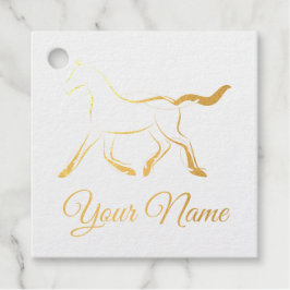 Etiquetas Para Recuerdos Caballo elegante de color negro