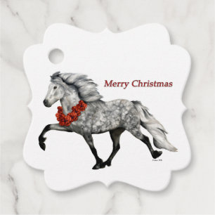 Etiquetas Para Recuerdos Caballo islandés de Navidad