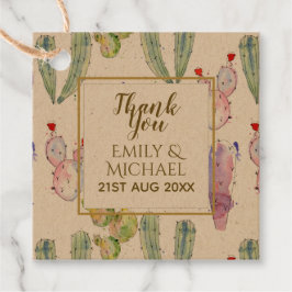 Etiquetas Para Recuerdos CACTUS Fiesta de Acuarela Ilustrada Nombre de Agra