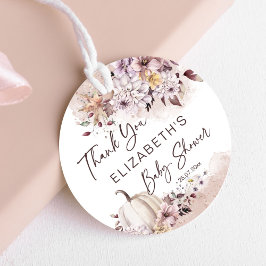 Etiquetas Para Recuerdos Cae la calabaza de hojas de ducha de bebé gracias