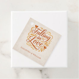 Etiquetas Para Recuerdos Caer en el amor Boda de otoño moderno