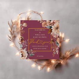 Etiquetas Para Recuerdos Caer Enamorada Elegante Caída Floral Borgoña Boho