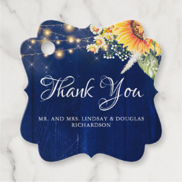 Etiquetas Para Recuerdos Caída azul de la Marina Rusa de Sunflowers y Daisi