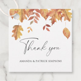 Etiquetas Para Recuerdos Caída de hojas - Boda Gracias